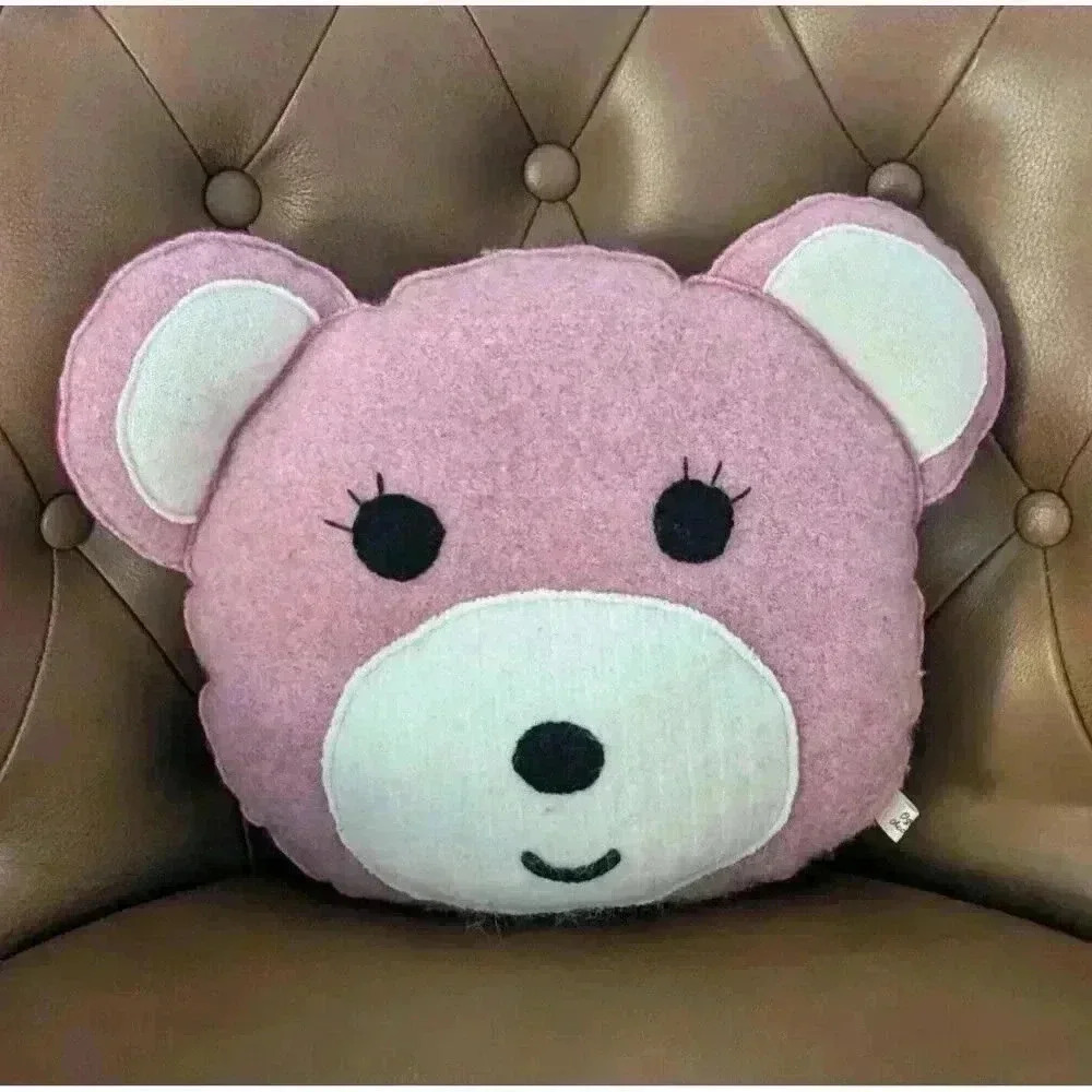 Cashmere Handmade Bear Pillow Pink Plush Toy
